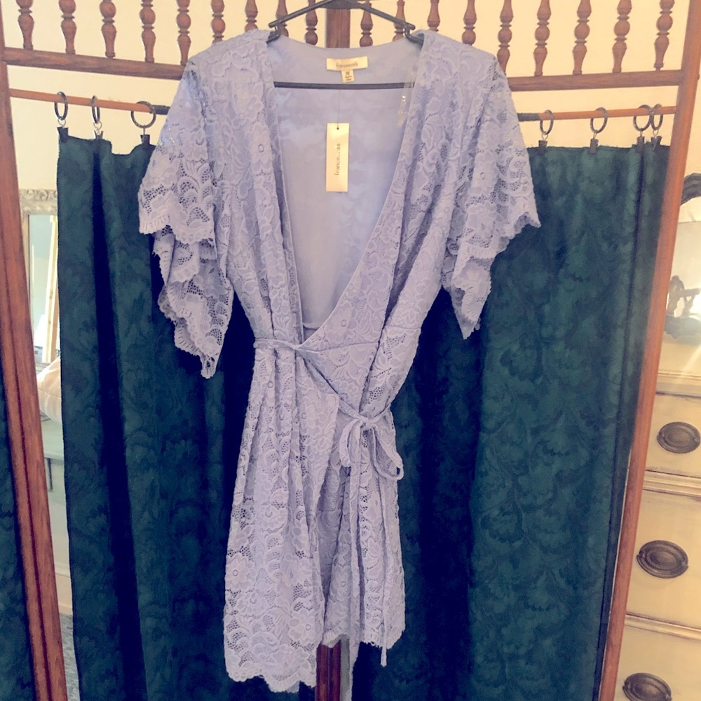 Oxford Blue Wrap Around lace dress